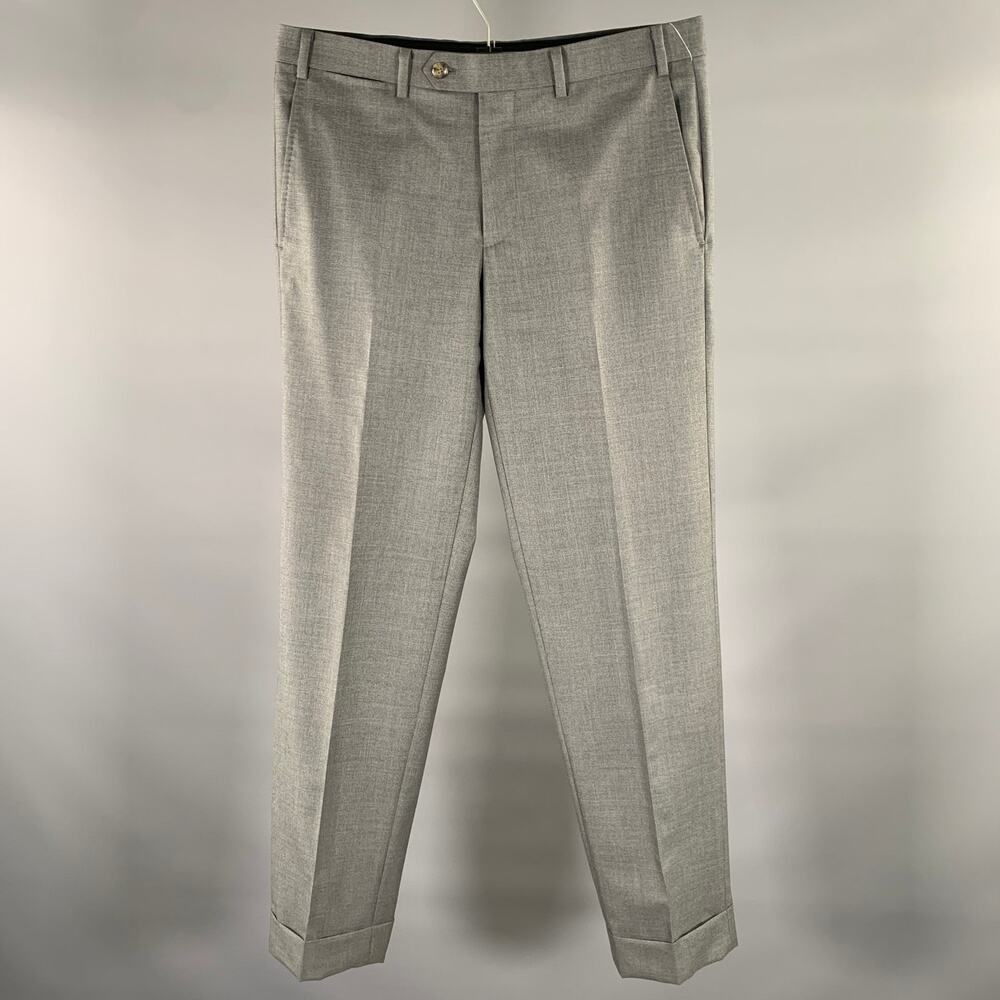ATELIER MUNRO Size 32 Grey Wool Slim Fit Dress Pants
